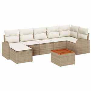 vidaXL Set de canapele pentru grădină 8 pcs Bej Rattan poli imagine
