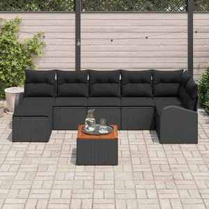 vidaXL Set de canapele pentru grădină 8 pcs Negru Rattan poli imagine