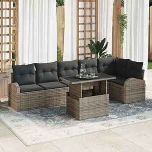 vidaXL Set de canapele pentru grădină 7 pcs Gri 100 x 55 x 73 cm imagine