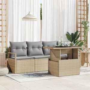 vidaXL Set de canapele pentru grădină Manual 5 pcs bej și gri deschis imagine