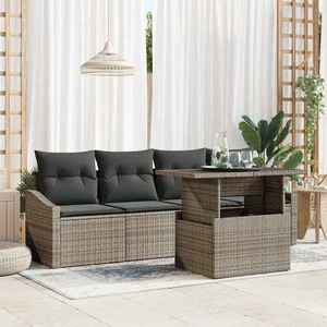 vidaXL Set de canapele pentru grădină 5 pcs Gri 100 x 55 x 73 cm imagine