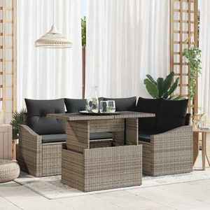 vidaXL Set de canapele pentru grădină 5 pcs Gri 100 x 55 x 73 cm imagine