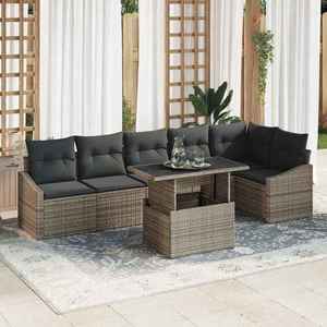 vidaXL Set de canapele pentru grădină 7 pcs Gri 100 x 55 x 73 cm imagine