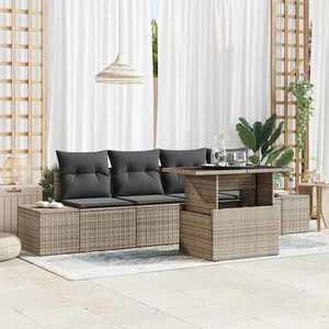 vidaXL Set de canapele pentru grădină 5 pcs Gri 100 x 55 x 73 cm imagine