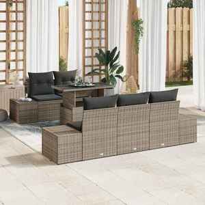 vidaXL Set de canapele pentru grădină 6 pcs Gri 100 x 55 x 73 cm imagine