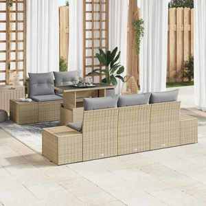 vidaXL Set de canapele pentru grădină Manual 6 pcs bej și gri deschis imagine