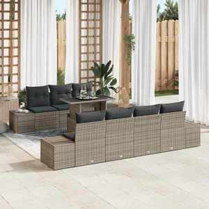 vidaXL Set de canapele pentru grădină 8 pcs Gri 100 x 55 x 73 cm imagine