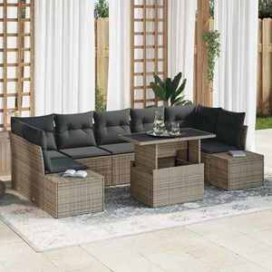 vidaXL Set de canapele pentru grădină 8 pcs Gri 100 x 55 x 73 cm imagine