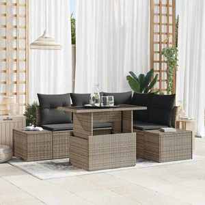 vidaXL Set de canapele pentru grădină 5 pcs Gri 100 x 55 x 73 cm imagine