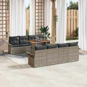 vidaXL Set de canapele pentru grădină 7 pcs Gri 100 x 55 x 73 cm imagine