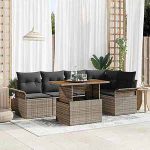 vidaXL Set de canapele pentru grădină 6 pcs Gri 100 x 55 x 73 cm imagine