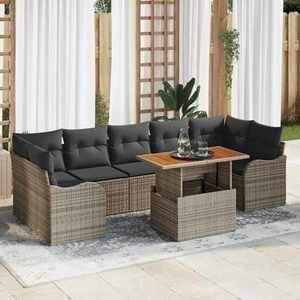vidaXL Set de canapele pentru grădină 8 pcs Gri 100 x 55 x 73 cm imagine