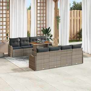 vidaXL Set de canapele pentru grădină 7 pcs Gri 100 x 55 x 73 cm imagine