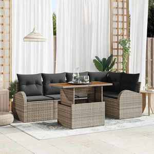 vidaXL Set de canapele pentru grădină 6 pcs Gri 100 x 55 x 73 cm imagine