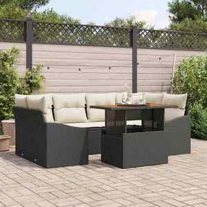 vidaXL Set de masă pentru grădină Negru și Crem 100 x 55 x 73 cm imagine