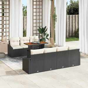 vidaXL Set de masă pentru grădină Negru și Crem 100 x 55 x 73 cm imagine