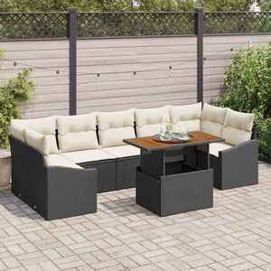 vidaXL Set de masă pentru grădină Negru și Crem 100 x 55 x 73 cm imagine