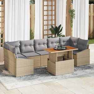 vidaXL Set de masă pentru grădină cu pernă Bej și gri 100 x 55 x 73 cm imagine