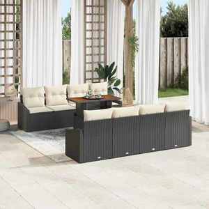 vidaXL Set de masă pentru grădină Negru și Crem 100 x 55 x 73 cm imagine
