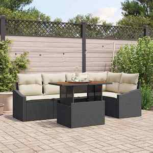 vidaXL Set de masă pentru grădină Negru și Crem 100 x 55 x 73 cm imagine