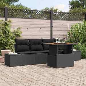 vidaXL Set de masă pentru grădină Negru și Maro 100 x 55 x 73 cm imagine