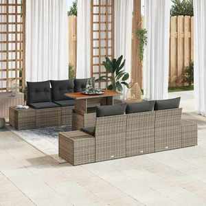 vidaXL Set de masă pentru grădină 7 pcs Gri și Brown 100 x 55 x 73 cm imagine
