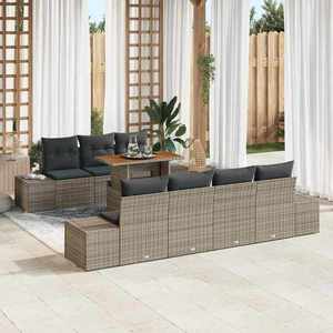 vidaXL Set de masă pentru grădină 8 pcs Gri și Brown 100 x 55 x 73 cm imagine