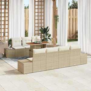 vidaXL Set de masă pentru grădină 8 pcs Bej și crem 100 x 55 x 73 cm imagine