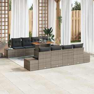 vidaXL Set de masă pentru grădină 9 pcs Gri și Brown 100 x 55 x 73 cm imagine