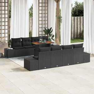 vidaXL Set de masă pentru grădină 9 pcs Negru și Maro 100 x 55 x 73 cm imagine