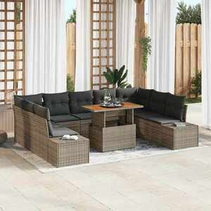 vidaXL Set de masă pentru grădină 10 pcs Gri și Brown 100 x 55 x 73 cm imagine