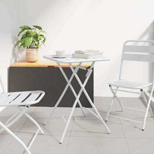 vidaXL Masă de Grădină Alb 55 x 55 x 73 cm Oțel acoperit cu pulbere imagine