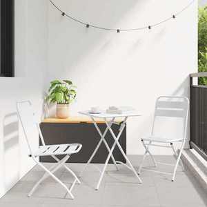 vidaXL Set bistro 3 pcs Alb Oțel imagine