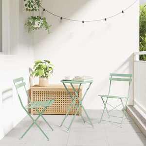 vidaXL Scaun pliabil pentru grădină 2 pcs Verde 42 x 46 x 82cm Oțel imagine
