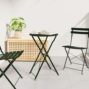 vidaXL Masă de bistro Verde închis Ø50x71 cm Oțel acoperit cu pulbere imagine