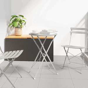 vidaXL Masă de bistro Bej Ø50x71 cm Oțel acoperit cu pulbere imagine