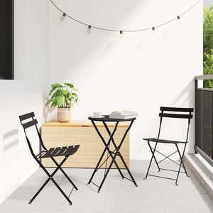 vidaXL Set Bistro Pliabil 3 pcs Antracit Oțel imagine