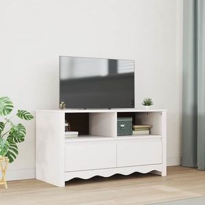 vidaXL Cabinet TV Drammen Alb 99 x 43 x 55 cm Lemn masiv de pin imagine