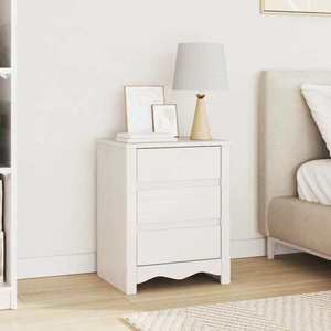 vidaXL Dulap de noapte Drammen Alb 45 x 35 x 56 cm Lemn masiv de pin imagine