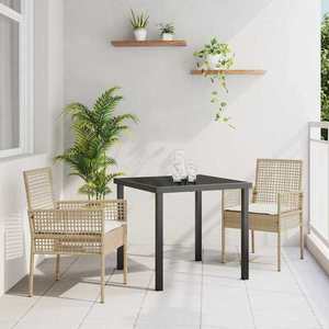 vidaXL Scaun pentru Grădină 2 pcs Bej 53 x 60 x 85cm poliratan imagine