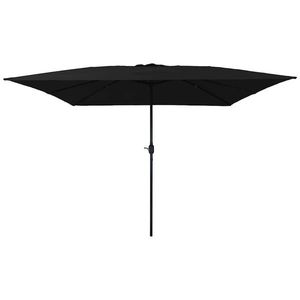 vidaXL Parasol de Grădină Negru 295 x 295 x 245 cm Poliester și oțel imagine