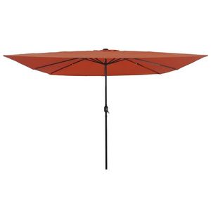vidaXL Parasol de Grădină Roșu și Negru 295 x 295 x 245 cm imagine