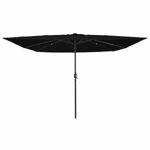 vidaXL Parasol de Grădină Negru 295 x 295 x 245 cm Poliester și oțel imagine