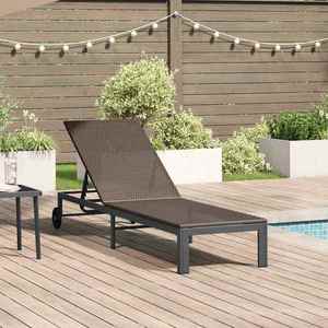 vidaXL Șezlong 1-persoană Maro 60 x 200 x 27cm poliratan imagine