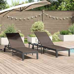 vidaXL Șezlong cu pernă 2 pcs Maro 40 x 39 x 40.5cm poliratan imagine