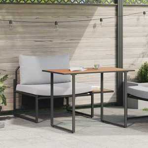 vidaXL Set de masă pentru grădină 2 pcs Gri deschis Oțel imagine