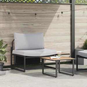 vidaXL Set de canapele pentru grădină 2 pcs Gri deschis Oțel imagine
