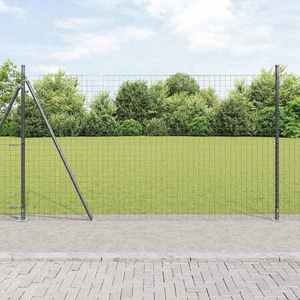 vidaXL Stâlpi de Gard Manual 13 pcs Gri Ø32mm 170 cm Oțel galvanizat imagine