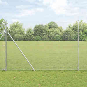vidaXL Gard din sârmă sudată Argintiu 1.5 x 25 m Oțel imagine