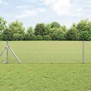 vidaXL Gard din sârmă sudată Argintiu 0.6 x 50 m Oțel imagine
